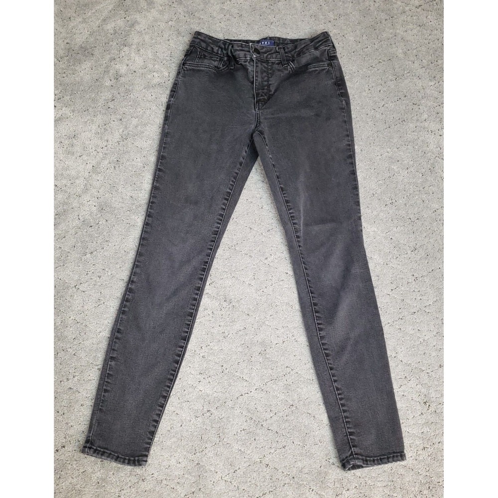 NYDJ Jeans Womens 4 Black Ankle Skinny Lift Tuck Slimming Stretch Denim Mid Rise